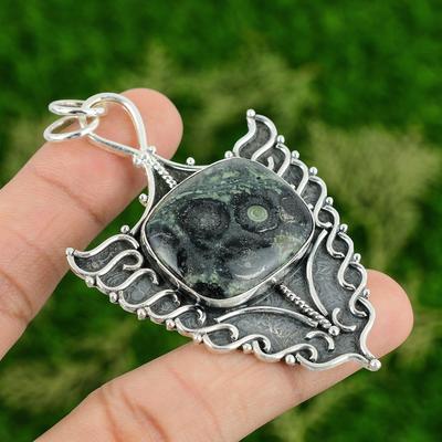 Daughters Day Sale 925 Sterling Silver Kambaba Jasper Stone Anniversary Pendant