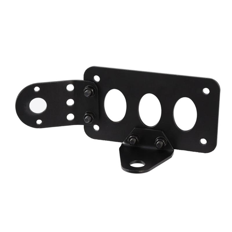 Motorcycle Tail License Plate Bracket Side Mount Adjustable Slotted Aluminum Plate Bracket for Clean Custom Rear End Layout Projects