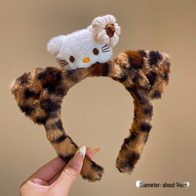 2024 Cute Cartoon Plush Headband for Women - Makeup, Hair Clip & Tie