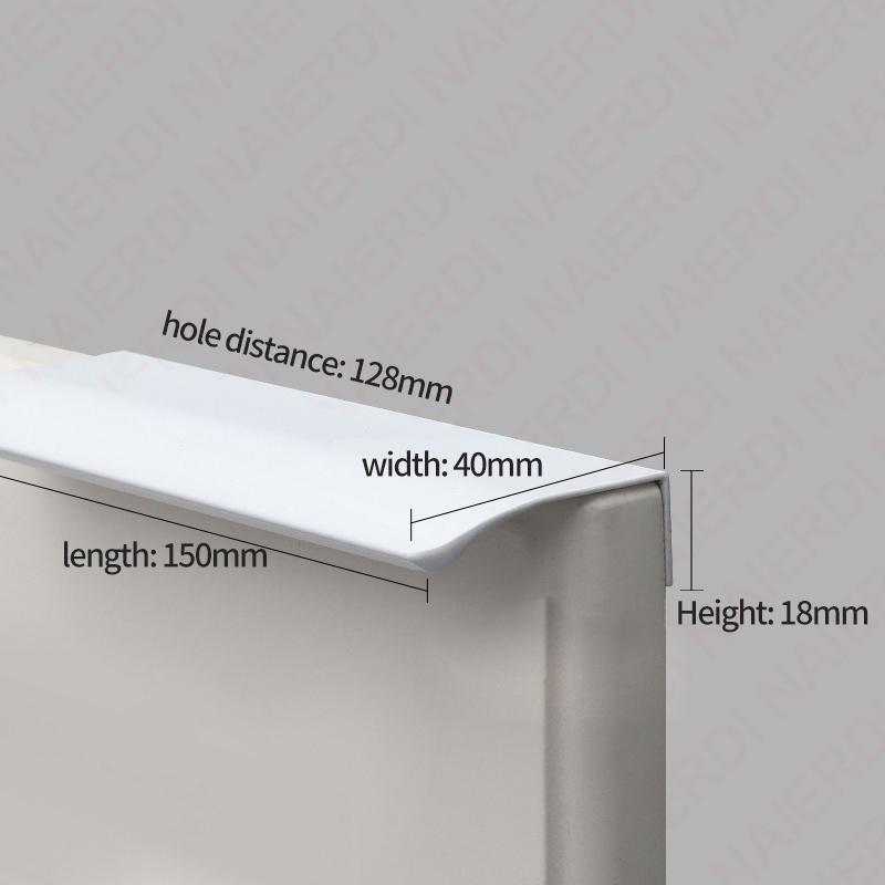 NAIERDI White Long Cabinet Handles Aluminum Alloy 800-1200mm Hidden  Furniture Handle Drawer Knobs Cupboard Pulls