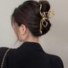 New Women Elegant Geometric Bow Hair Claws Vintage Simple Hair Grab Clip Large Metal Hairpins Barrettes Fashion Hair Accessories