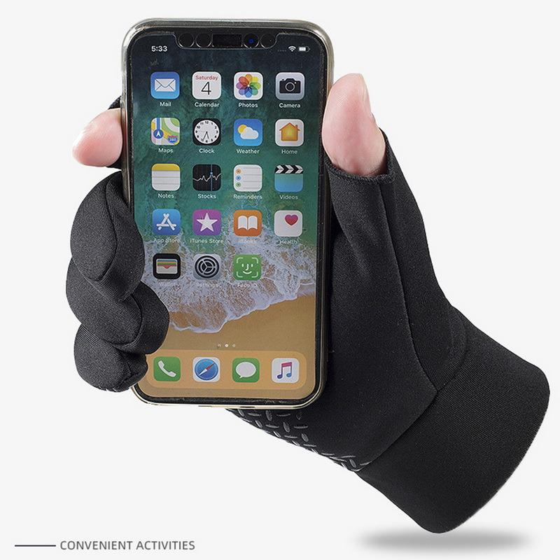 Winter Fishing Men's Gloves Women Cycling Warm Anti-Slip Gloves for Fishing Sports Touch Screen Two Fingers Cut Outdoor Angling