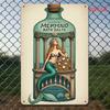 Vintage Mermaid  Sea Creatures Metal Wall Art Poster  HighResolution Classic Nautical Bathroom Sign for Home Bar Cafe Deco