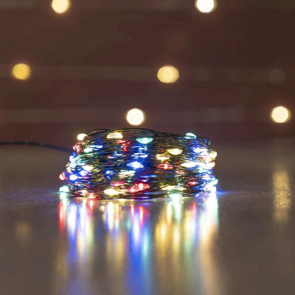 50M 100M LED Lichterketten 8 Modi Draht Lichterkette Girlande für Outdoor Neujahr Weihnachtsfeier Straße Haus Baumdekoration
