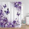 Watercolor Floral Pattern Bath Flowers Butterfly Greening Plants Natural Home Decoration Bathroom Shower Curtain