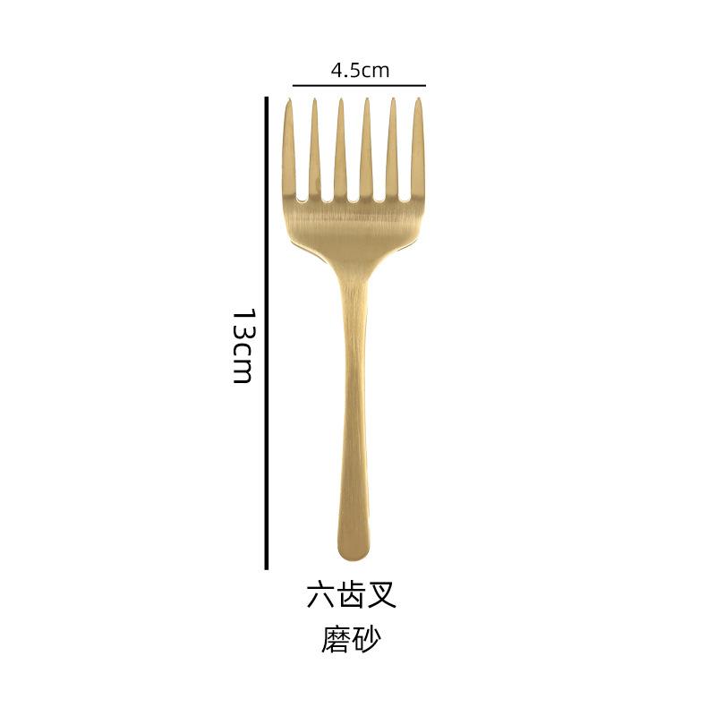 Stainless Steel Fruit 6 Toothed Fork Dessert Forks Lunch Box Accessories Household Tableware Kitchen Salad Western Cutlery Gifts