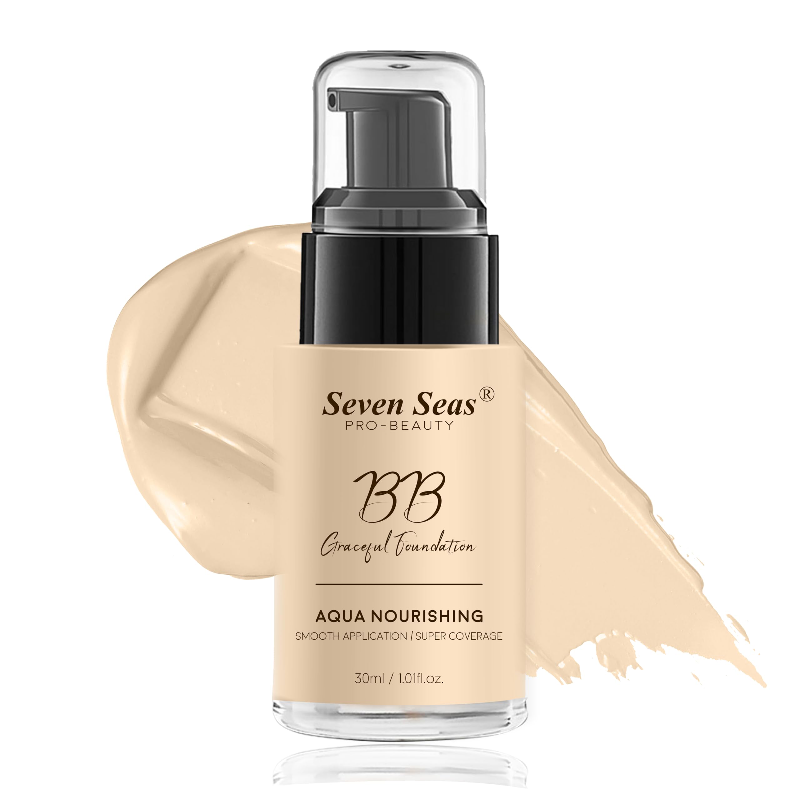

BB-крем Seven Seas Gracefull Foundation | Увлажняющий Aqua для макияжа лица | Легкое нанесение | Полное покрытие для женщин (Нюд-30МЛ)