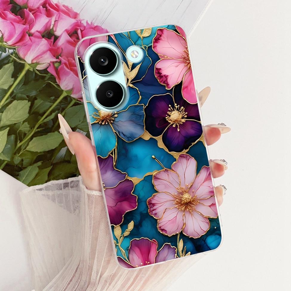 6.59'' Case For Xiaomi Poco X8 Pro 5G Cover Transparent Fashion Flowers Cute Cat Cool Painted Soft Casing 2511FPC34G