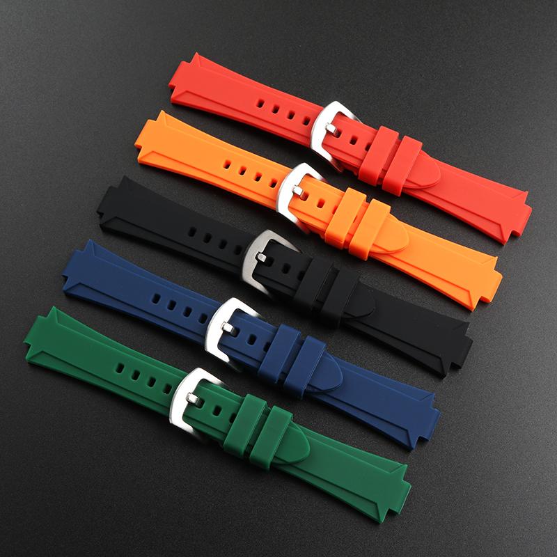 Cinturino in Gomma di Alta Qualità per Orologi Oris Aquis Serie 7330 7740 24x11mm 24x12mm cinturino curvo Uomo silicone Subacqueo Braccialetto