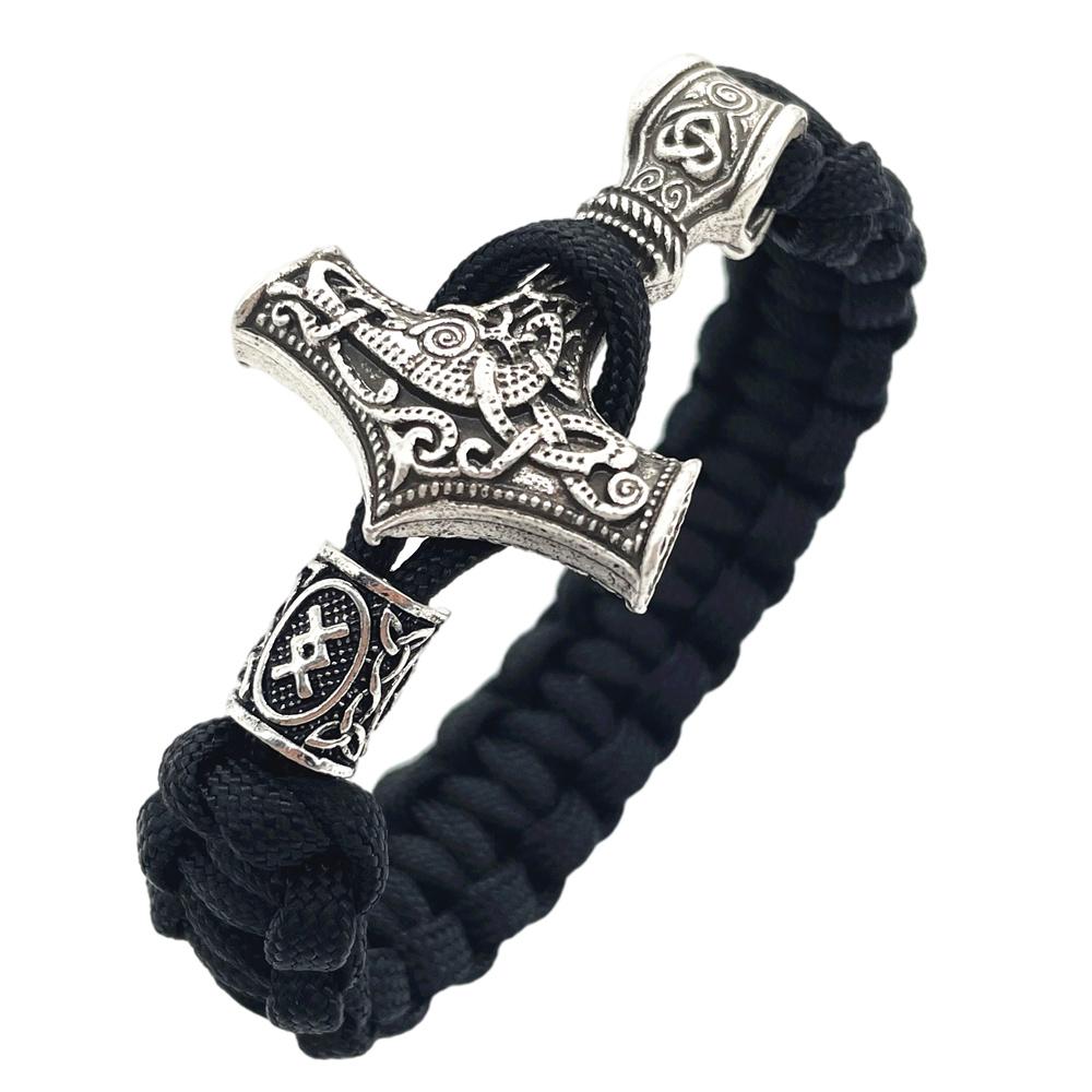 Nostalgia Thor Hammer Viking Bracelet Rune Charms Bead Jewelry For Women Men Norse Vikingo Bangle Dropship