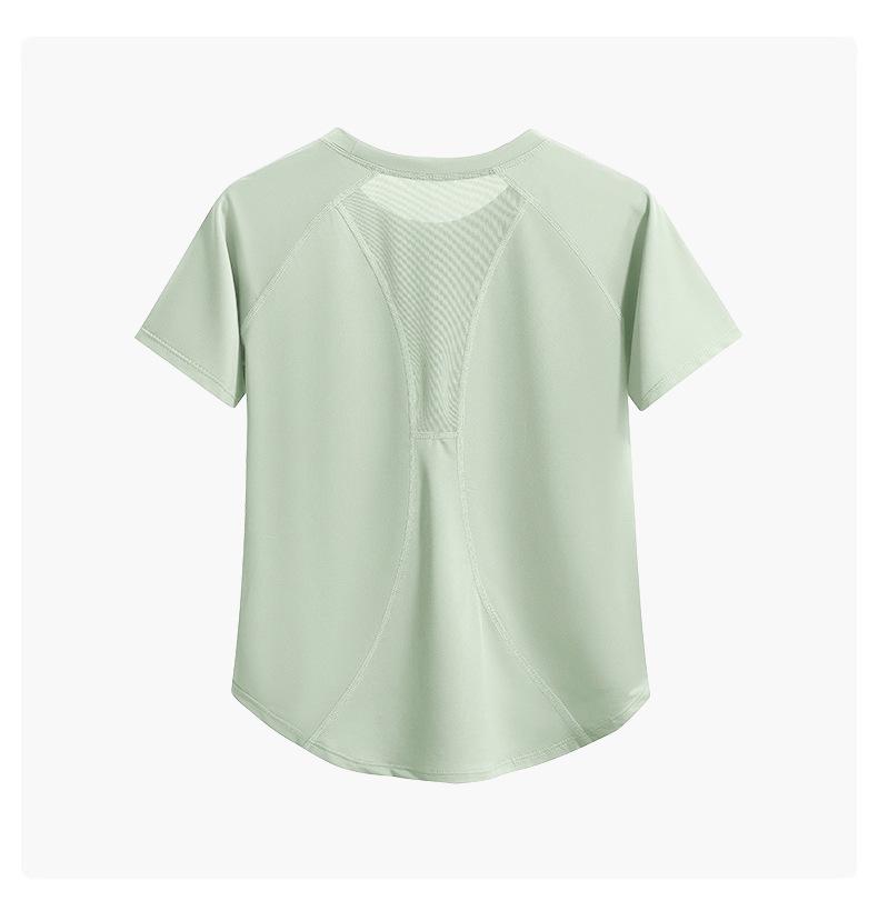 Women's Quick-Dry Mesh Yoga & Running Set: Breathable Short Sleeve Top