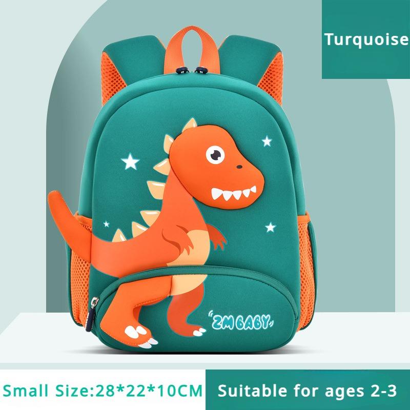 

Новинка 2024 года, школьные ранцы для детского сада с милым мультяшным динозавром, неопреновая водонепроницаемая сумка для книг для мальчиков в возрасте 2-5-7 лет, легкие детские мини-рюкзаки S бирюзовый