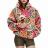 Women's Colorful Print Hoodie with Pet Pouch
