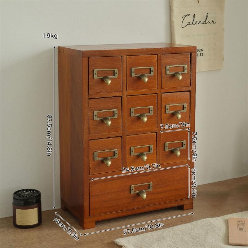 Holzaufbewahrungsbox mit 9 Schubladen für Homeoffice und Bastelzimmer Platzsparende Schreibtischorganizer