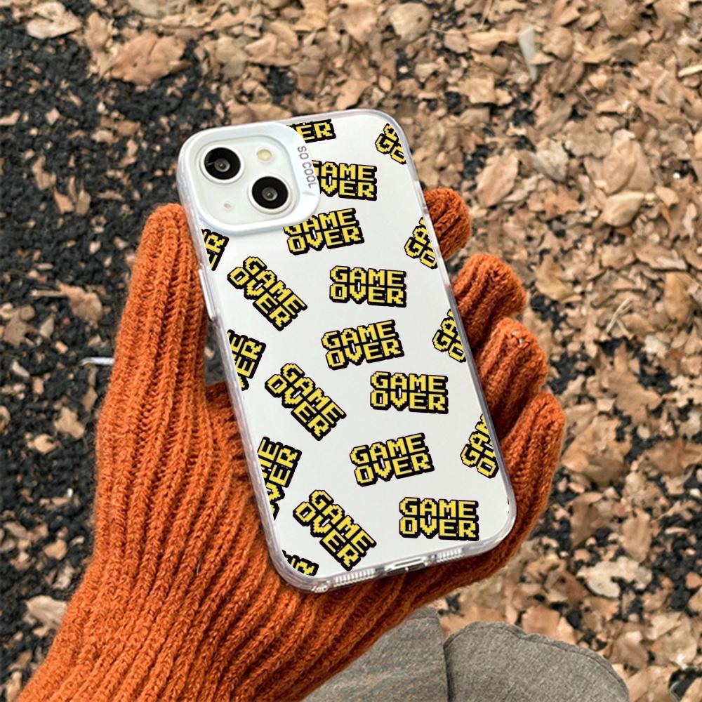 

Cool Game over logo fashion pattern Phone Case For lMDColor Silver Shell For lPhone 17 16 e 15 14 13 12 11 Pro Max Plus iPhone 15