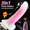 3 In 1 Insertion Dildo Vibrator Sex Toy with 3 Insertion and 10 Vibration and Heating ModesRemote Control Adult Toy for G-spot Anal Stimulation