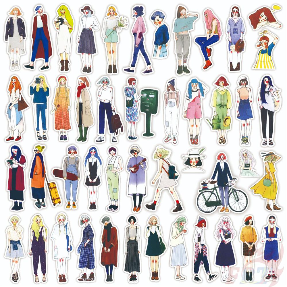 Modern Mori Girls Stickers DIY Scrapbooks Album Decor Decals Stickers