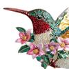 Acrylic Hummingbird Hanging Decoration Indoor Outdoor Garden Yard Window Wall Hanging 2D Flat Flower Colorful Bird Ornament