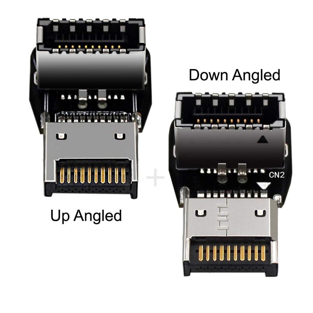 Xiwai USB 3.1 Front Panel Header Male To Female Type-E Motherboard Expansion Data Adapter (2pcs)