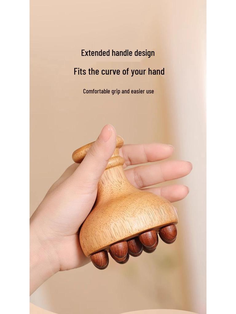 Universelle Eichenholz Meridian Bauchmassagebürste mit Sehnenbürste