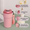 510ml caneca isolada temperatura display portátil de aço inoxidável com cordão tampa à prova de vazamento copo de café de viagem