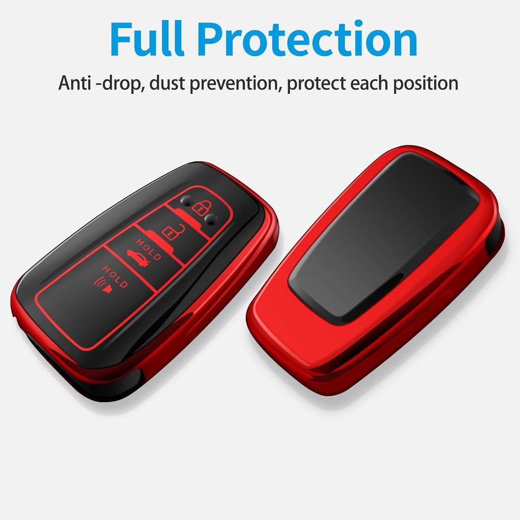 Tukellen for Toyota Key Fob Cover,Special Soft TPU Key Case Cover Protector Compatible with -2025 Rav4 2018-2024 Camry 4Runner - Highlander Corolla