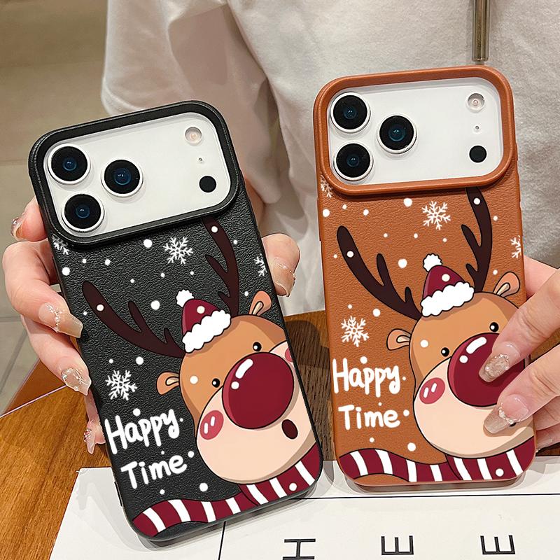 Husă Laser Drăguță cu Imprimeu Elan de Crăciun Pentru iPhone Air 17 16 15 14 13 12 Pro Max 16 15 Plus 13 17 Pro 11 Husă Hard Rezistentă la Șocuri