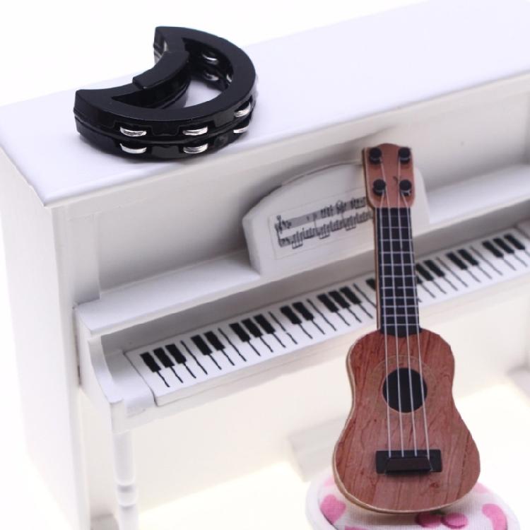 Musikalisches Rollenspiel-Zubehör Miniatur-Kunststoff-Tamburin Perfekt für Puppenhaus-Dekorationen und Eltern-Kind-Interaktion