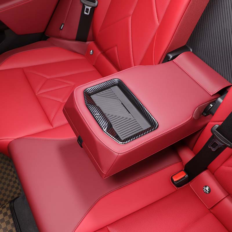 ABS Carbon Fiber For BMW X3 G45 2026 Car Rear Armrest Storage Compartment Decorative Frame Sticker Car Interior Accessories