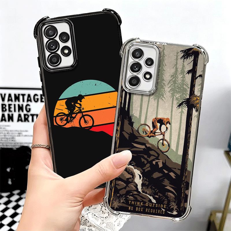 Mountain Bike Bicycle Soft Phone Case For Samsung A17 A27 A07 A37 A57 A16 A56 A15 A55 A14 A54 A13 A53 A26 A36 A25 A35 A24 A34 A2