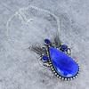 Blue Jade, Lapis Gemstone Handmade 925 Sterling Silver Jewelry Necklace 18" M-2756