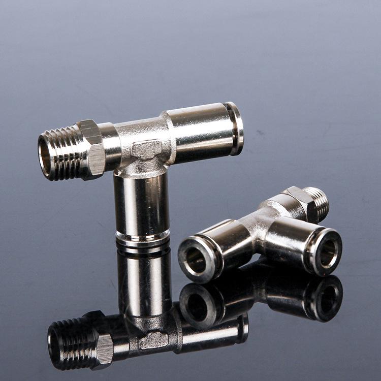 All-Copper High-Temperature T-Type Three-Way Side Thread Pneumatic Connector TKC-PD 4 6 8-02 03 04