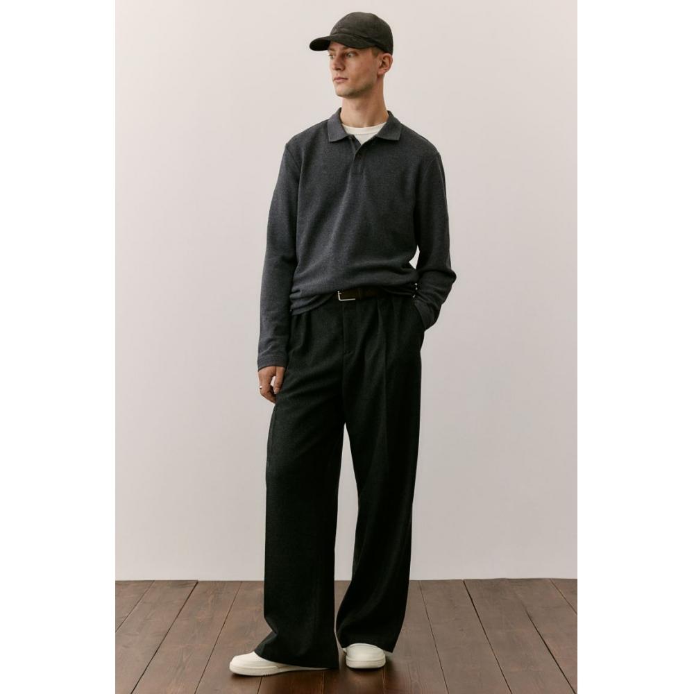 

Рубашка поло HM Pique Regular Fit, темно-серая XS