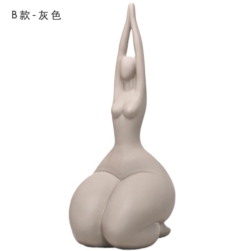 European Abstract White Woman Sculpture Ceramic Ornaments Modern Body Art Office Living Room Crafts Ornaments Home Accessories