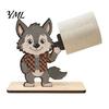 Funny Cartoon Skeleton Decor 2Pcs Halloween Paper Towel Holder, Animal Tabletop Roll Dispenser, Wooden Werewolf Decoration Tissue Stand for
