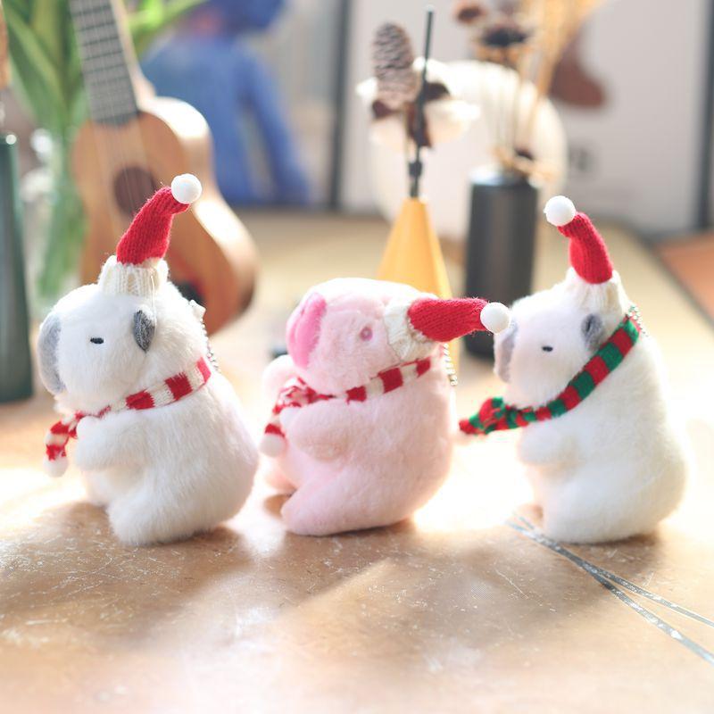 Cute Christmas Kabibala Pendant Plush Toy Doll Capybara Bag Hanging Ornament Keychain Doll