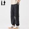 Izzue It Men's Ice Silk Loose Straight Leg Cargo Casual Pants