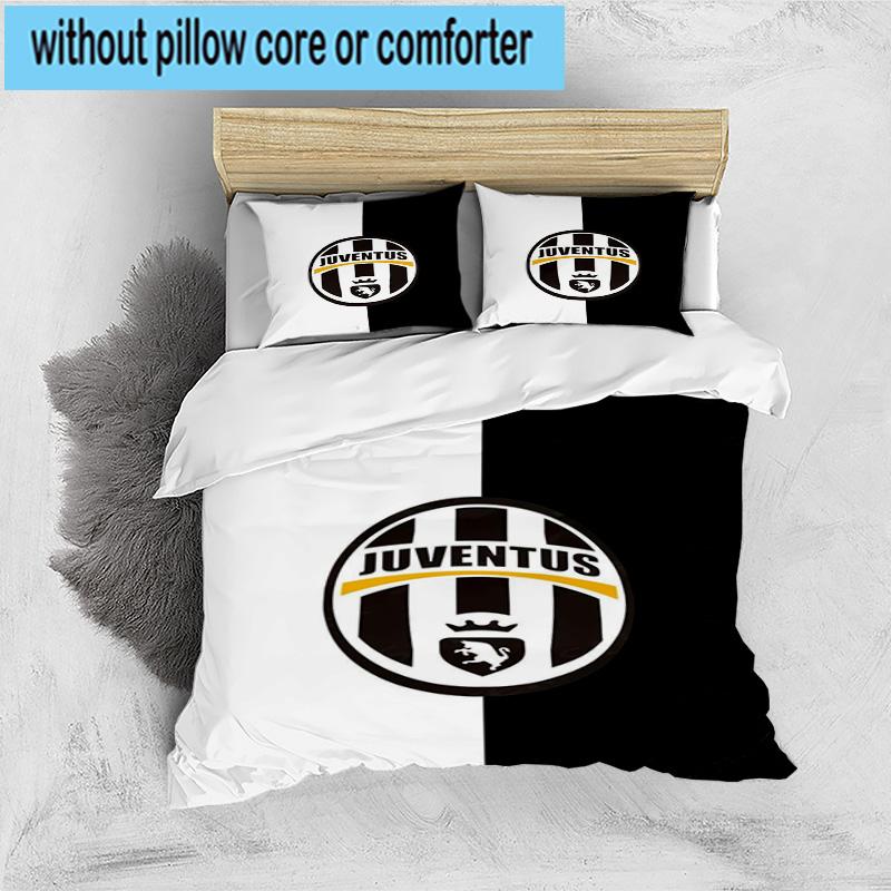 Set Biancheria da Letto Stampato 3 Pezzi Juventus Football Club Chiusura Copripiumino Include 1 Copripiumino & 2 Federe Set Biancheria da Letto Decorazioni per la Casa Regali