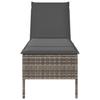 Sun Lounger with Grey Cushion 55 X 200 X 44 Cm Poly Rattan