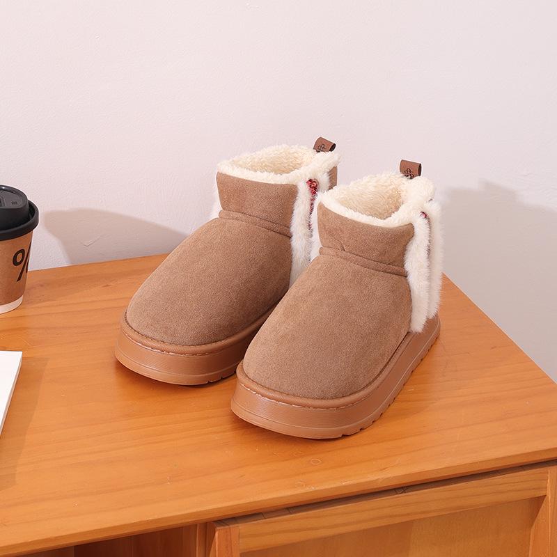 

Зимние ботинки для женщин с подкладкой из искусственного меха, короткие тапочки, удобные пушистые домашние туфли для улицы и дома, женские нескользящие теплые ботинки на платформе 40-41