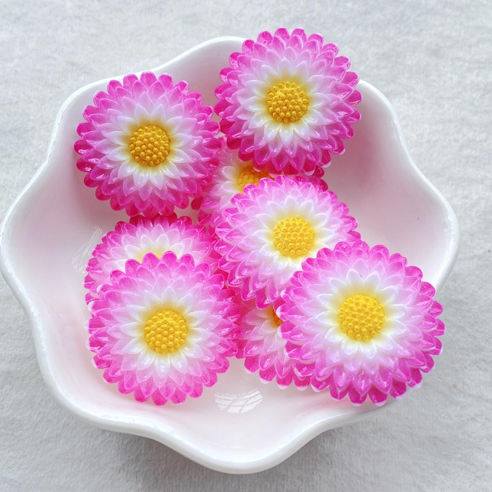 

10PCS Mixed Resin 3D Colorful Painted Kawaii flower Flat back Stone Figurines Scrapbook DIY Bow Decor Accessories Crafts