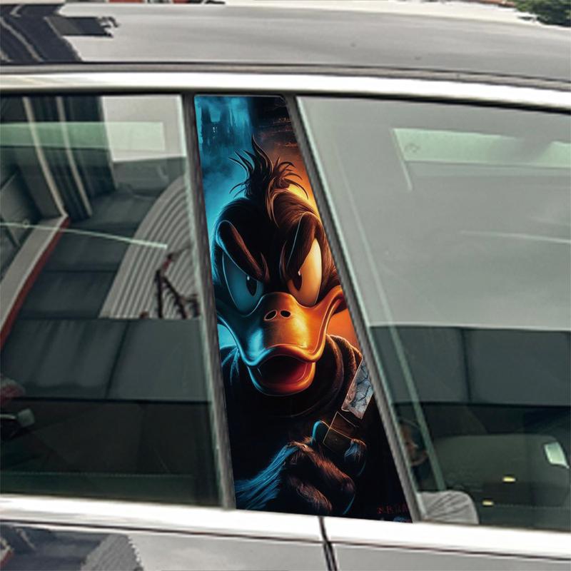 Cool Anime Animal Wolf Eagle Bear Duck Car Waterproof Stickers Auto B Pillar Sticker Car Doors Pillar Decals Accessories