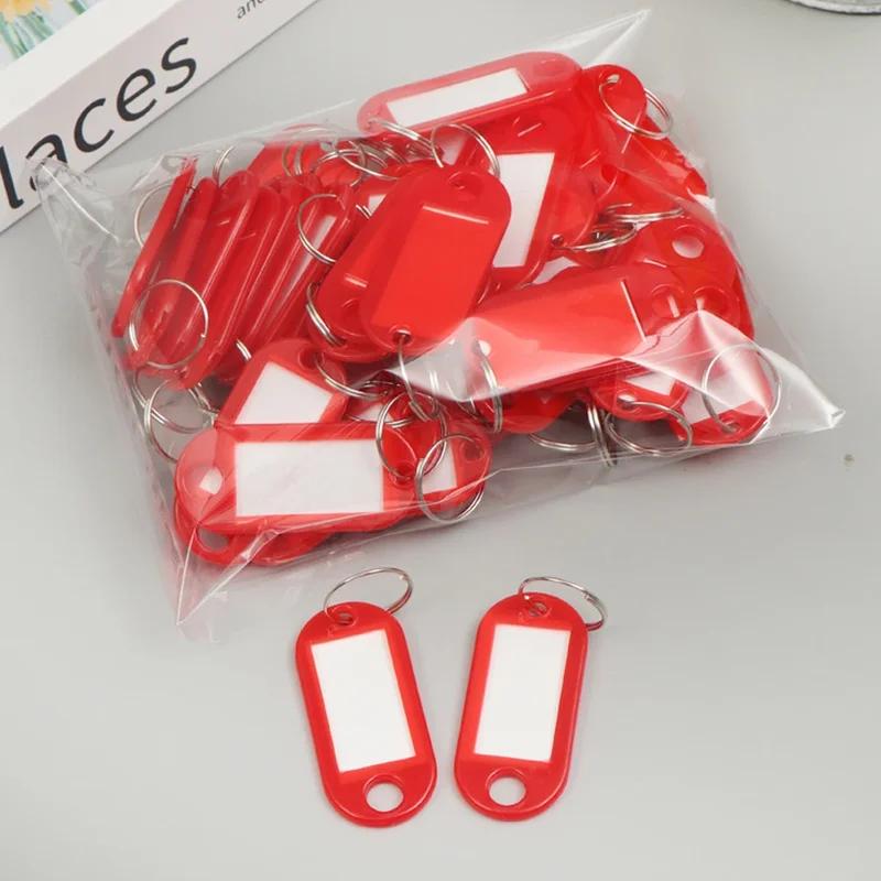 20Pcs Plastic Keychain Key Tags With Ring Label Number Name Baggage Luggage Office Stationery ID Label Name Tags With Split Ring