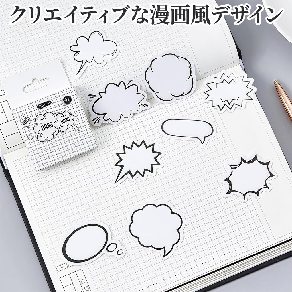 Coollooda Pratbubbla Meddelandedekoration Färgad Kamio Talplanerare Meddelande Totalt 90 Ark Klistermärken, Klistermärken, Papper, Japan, Bubbla, Skriv på,