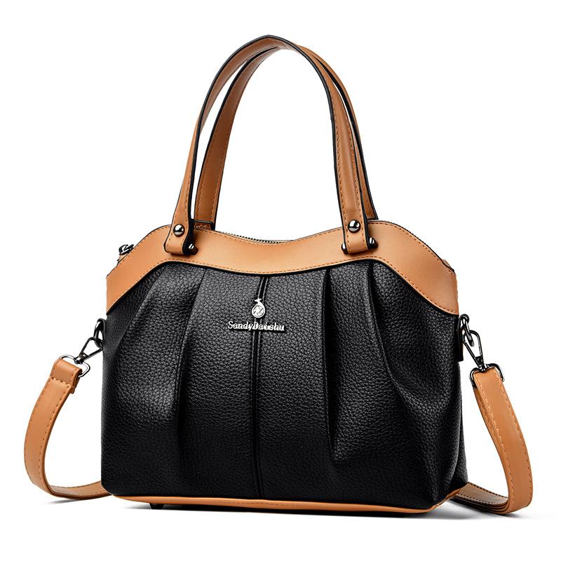 

Contrast color shoulder bag handbag fashion messenger bag чорний