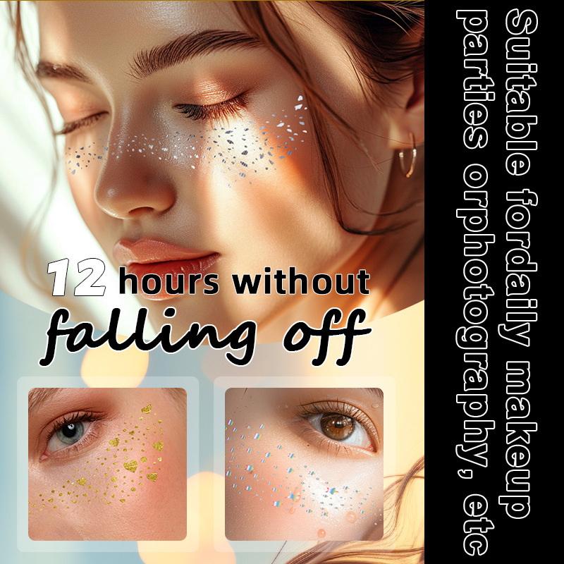 1 Arkusz Brokatowe Piegi Holograficzne Naklejki Serce Tatuaże Piegi Brokatowe Naklejki Wodoodporne Tatuaże Tymczasowe