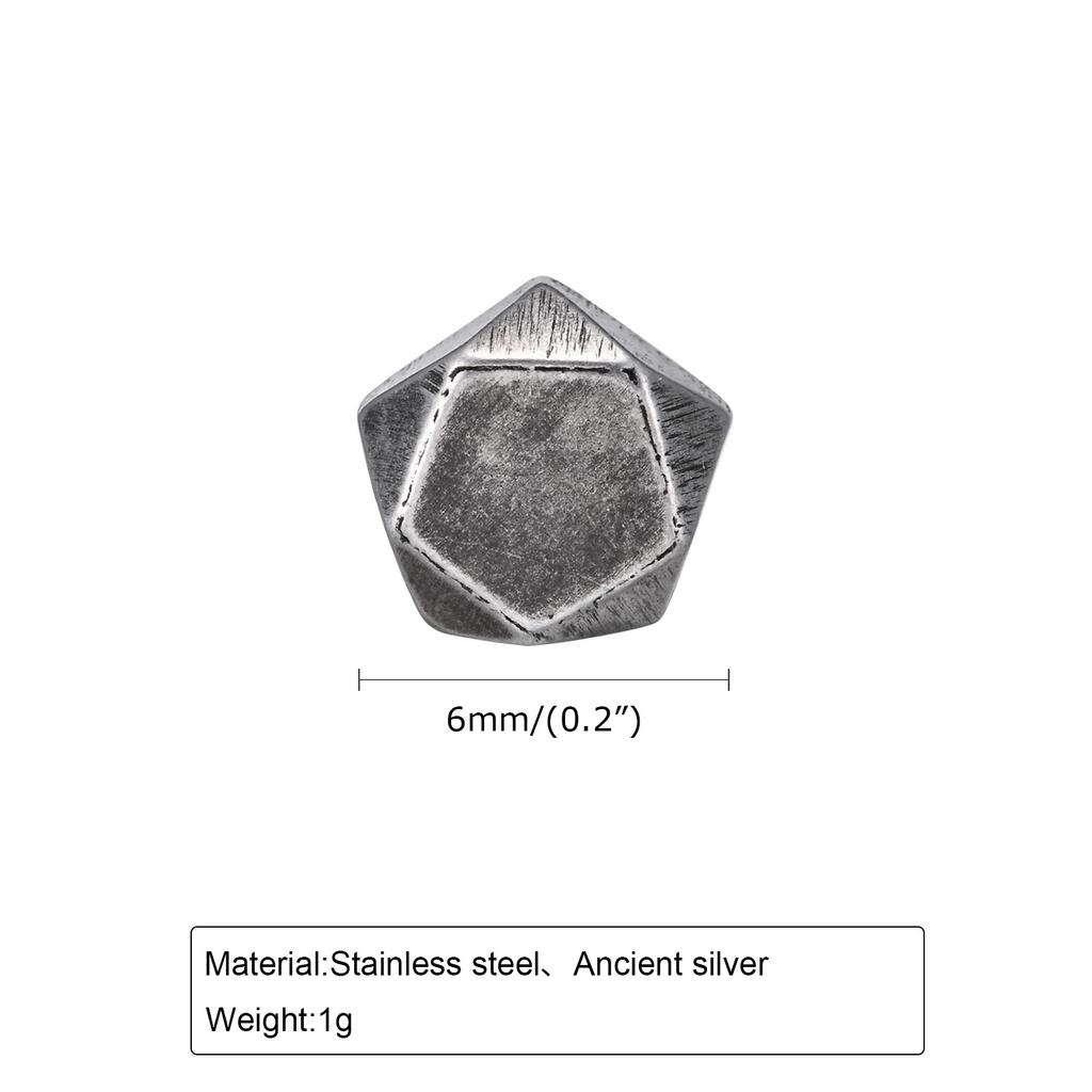 Retro Grey Stud Earrings for Men Boys,Anti Allergy Stainless Steel Ear Studs,Rock Punk Jewelry Anniversary Birthday Gifts