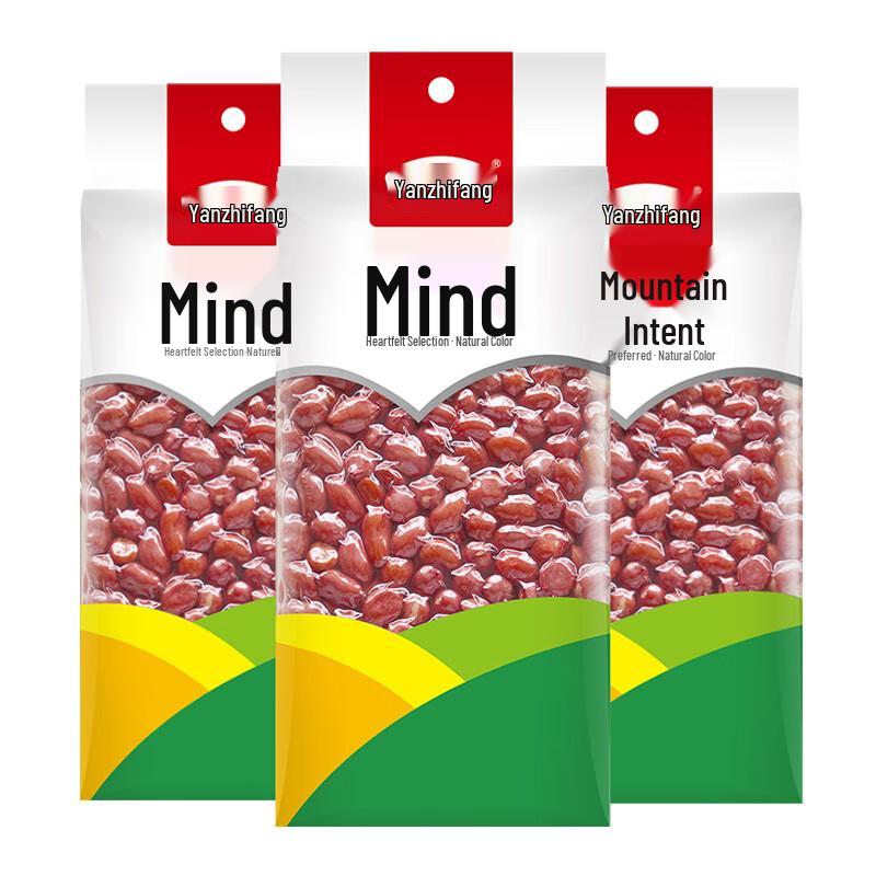 Yanzhifang Raw Red Skin Peanut Kernels (3x355g)