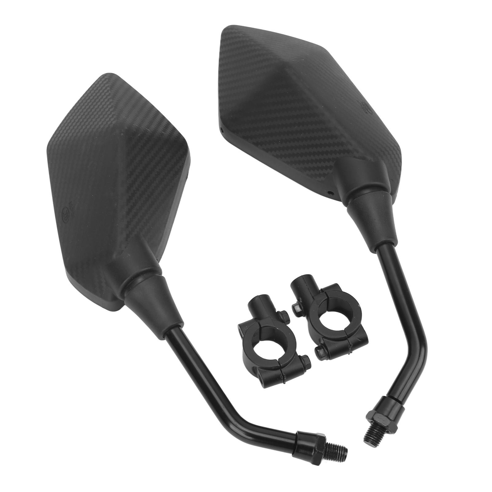 

2 шт. Зеркало заднего вида для мотоцикла из углеродного волокна, цвет 22 мм, универсальное зеркало на руль для скутера ATV