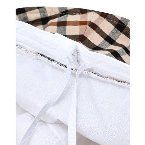 DakS Women S Beige Check contraSt Linen Floppy Hat Dche6e121i2